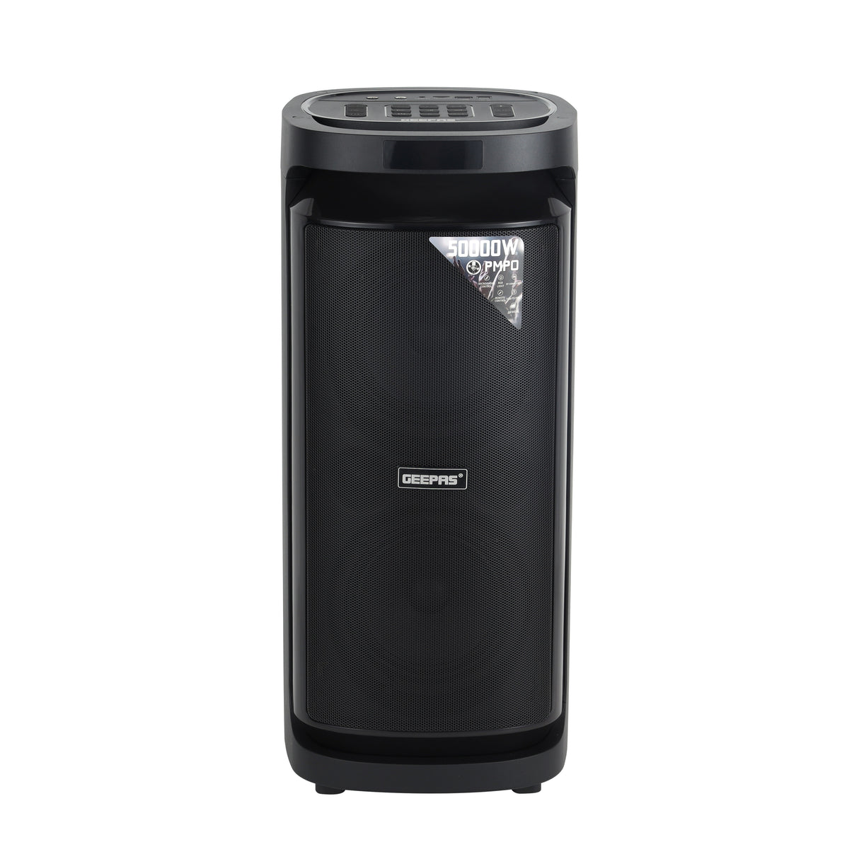 Geepas Rechargeable Professional Speaker- GMS11171/ RGB Light, USB Input, TF, TWS, FM Radio, UHF Microphone, Bluetooth/ 50000W PMPO Speakers Unit, Black, 2 Years Warranty