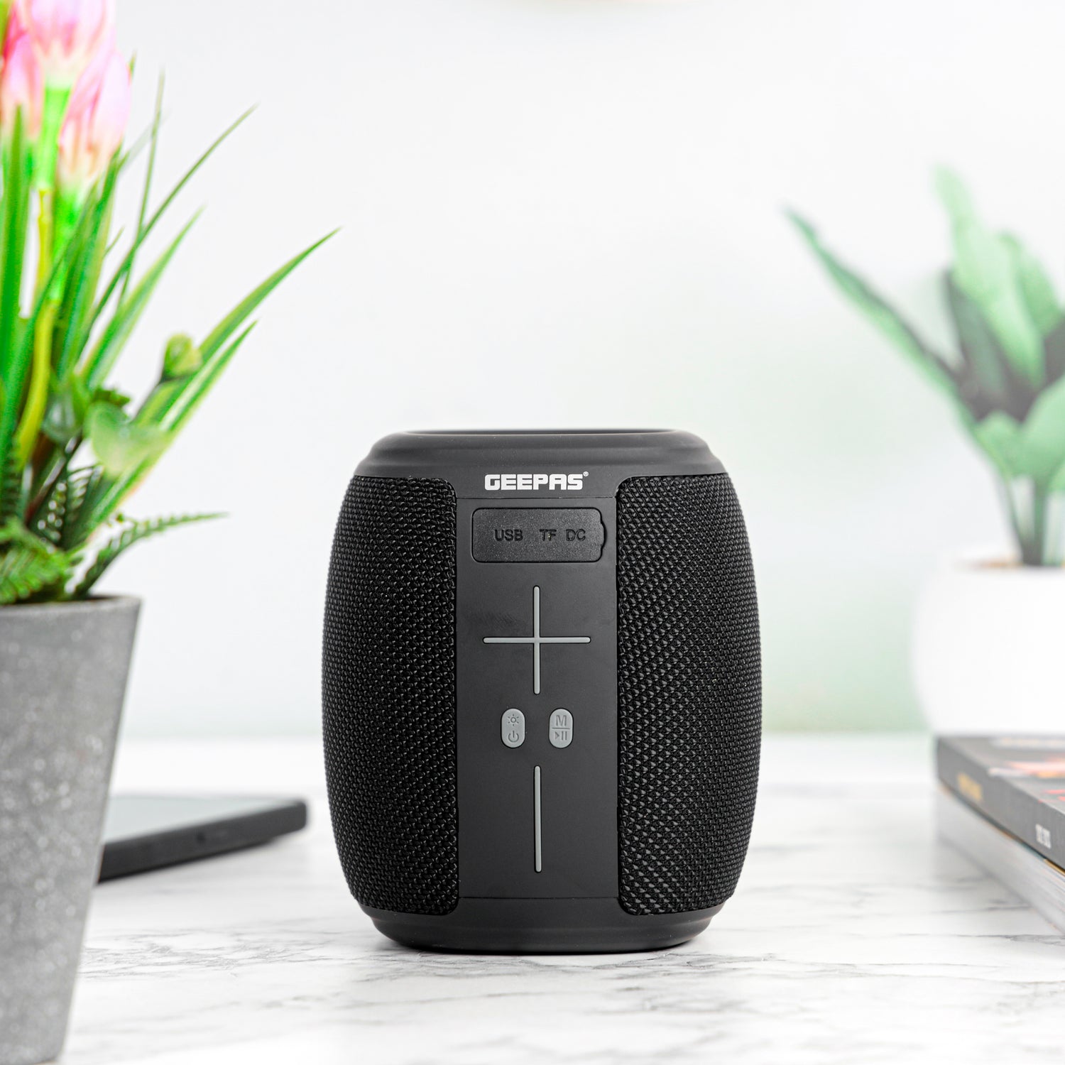 Geepas Portable Wireless Speaker- GMS11181/ Bluetooth, TF Card, TWS Function and FM Radio/ with Colorful RGB Light, Lightweight and Compact Design, Hands-Free Calling