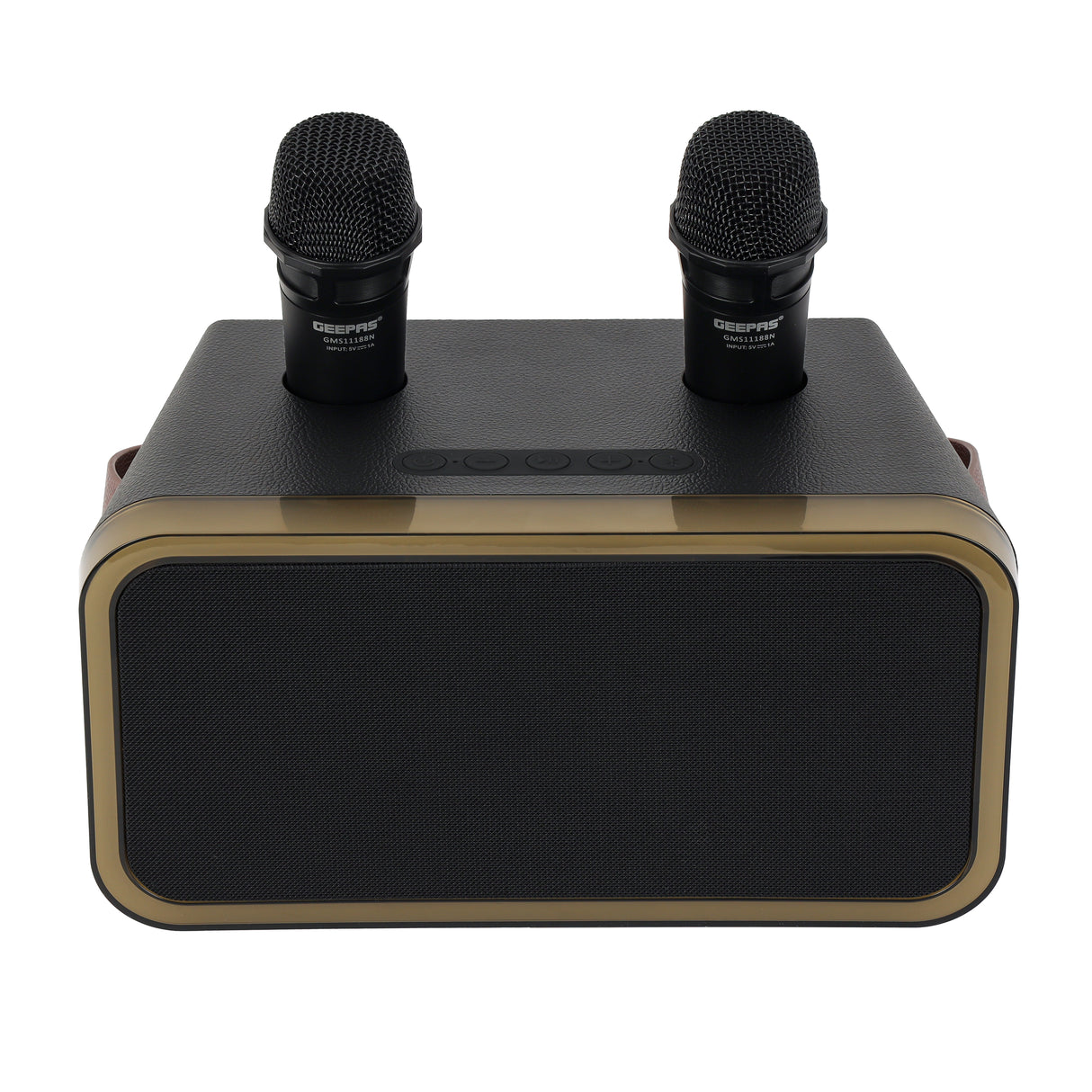 Geepas Karaoke Speaker with 2 Wireless Speaker- GMS11188/ USB Input, Bluetooth 5.1 Connectivity, Volume and Voice Adjustments and Power ON/OFF Functions/ Perfect for Indoor and Outdoor Party/ Black, 2 Years Warranty
