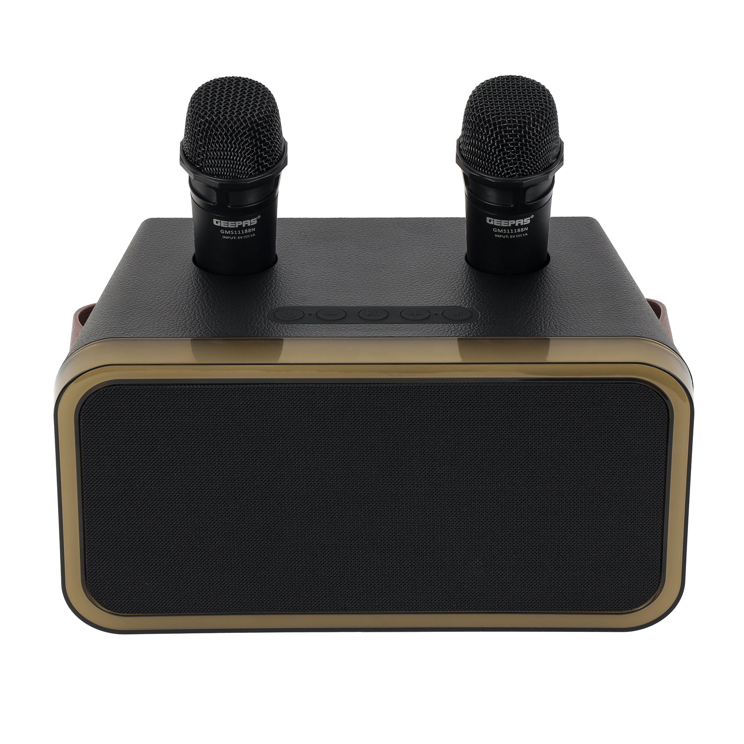 Geepas Karaoke Speaker with 2 Wireless Speaker- GMS11188/ USB Input, Bluetooth 5.1 Connectivity, Volume and Voice Adjustments and Power ON/OFF Functions/ Perfect for Indoor and Outdoor Party/ Black, 2 Years Warranty