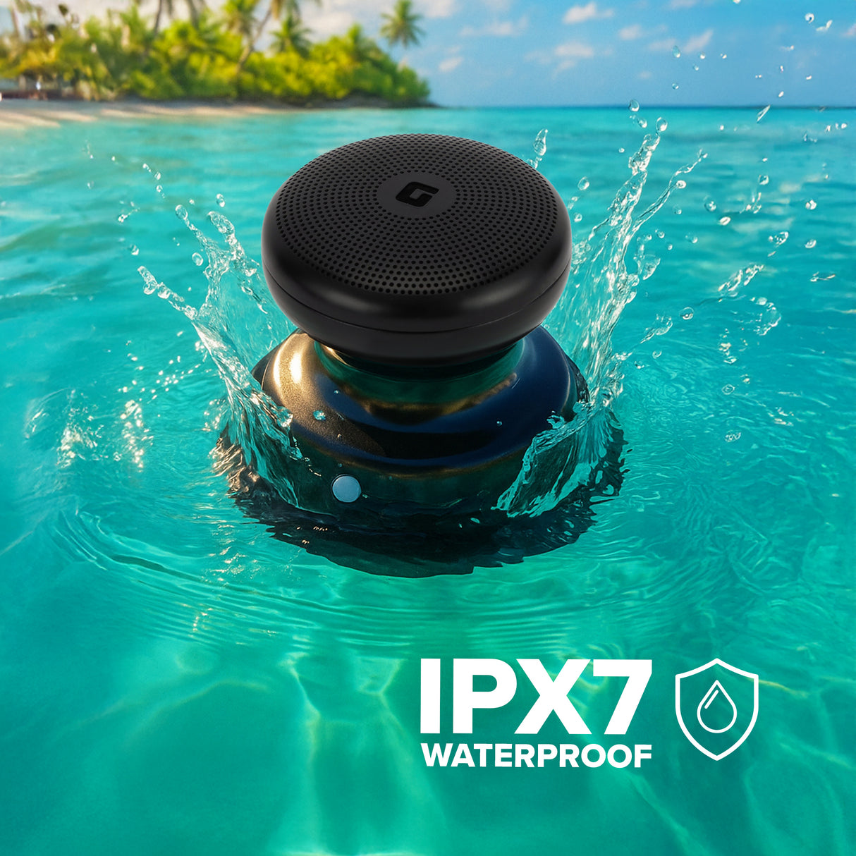 Geepas Waterproof Magnetic Bluetooth Speaker GMS11196 | Compact & Portable, 5Hours Playtime, TWS, IPX7 Waterproof | Ideal for Home, Travel,  Outdoor Etc | 2Year Warranty