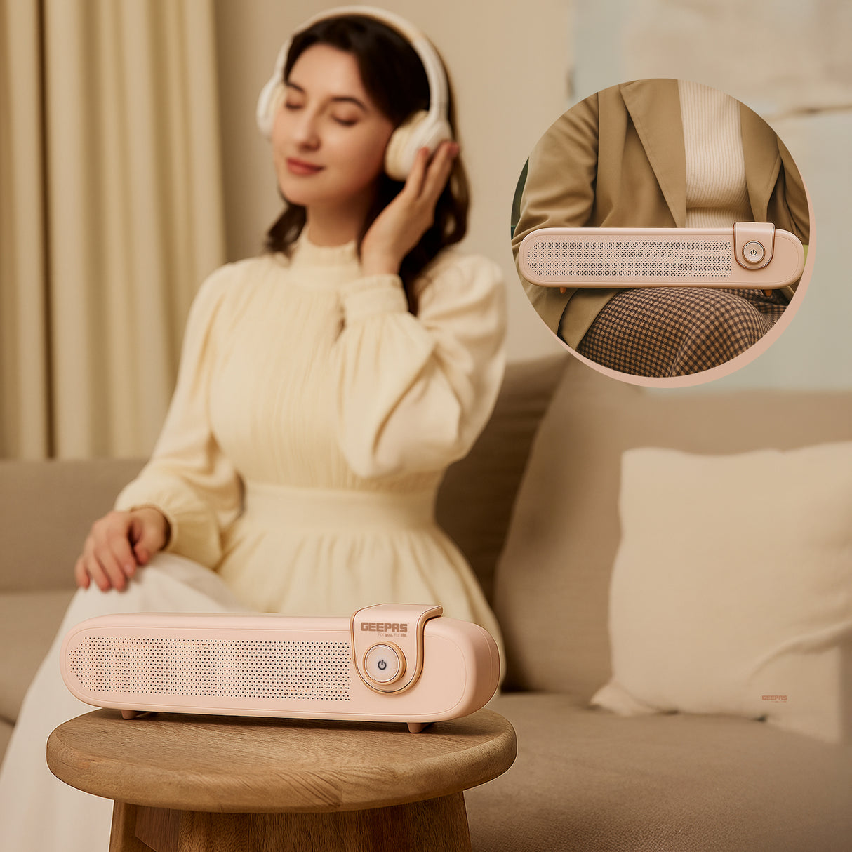 Geepas Bluetooth Speaker- GMS11198/ 6 Hours Playtime, TF, USB, AUX/ Rechargeable Battery, Enhanced Quality, Stereo Surround Sound/ Perfect for Parties/ 2 Years Warranty