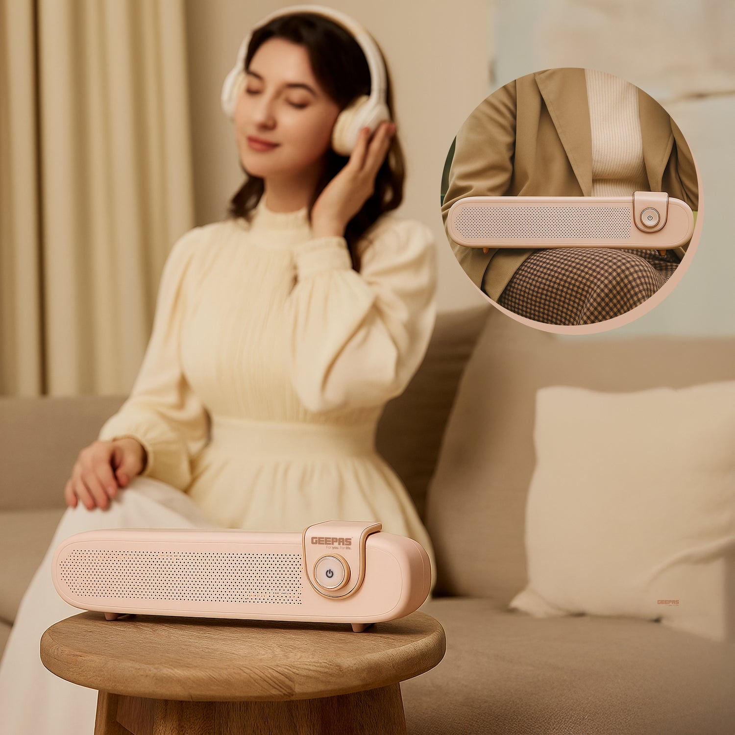 Geepas Bluetooth Speaker- GMS11198/ 6 Hours Playtime, TF, USB, AUX/ Rechargeable Battery, Enhanced Quality, Stereo Surround Sound/ Perfect for Parties/ 2 Years Warranty