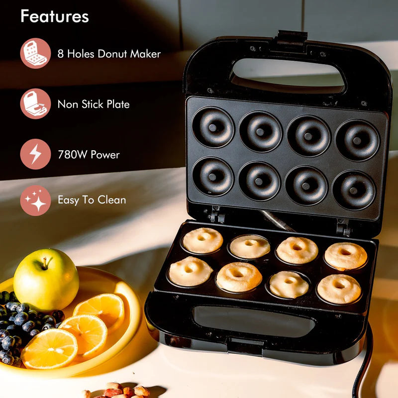 Geepas Nut Maker GNM36531 | 12 Pcs Capacity| 750W Power| Non-Stick Plates| Cool-Touch Handle| Overheat Protection| Power & Ready Indicator Lights| |2 Years Warranty