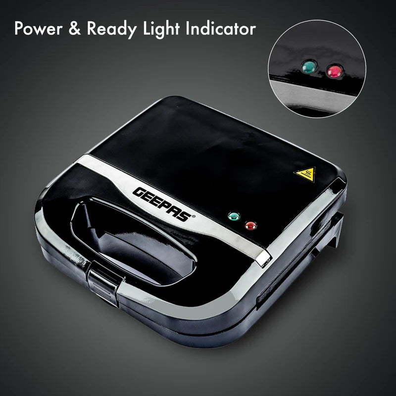 Geepas Nut Maker GNM36531 | 12 Pcs Capacity| 750W Power| Non-Stick Plates| Cool-Touch Handle| Overheat Protection| Power & Ready Indicator Lights| |2 Years Warranty