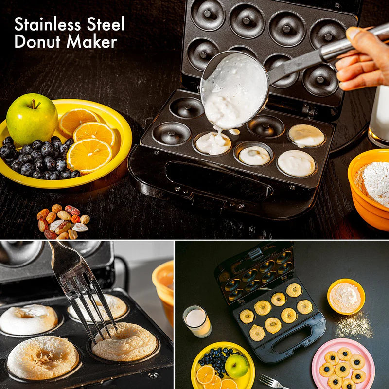 Geepas Nut Maker GNM36531 | 12 Pcs Capacity| 750W Power| Non-Stick Plates| Cool-Touch Handle| Overheat Protection| Power & Ready Indicator Lights| |2 Years Warranty