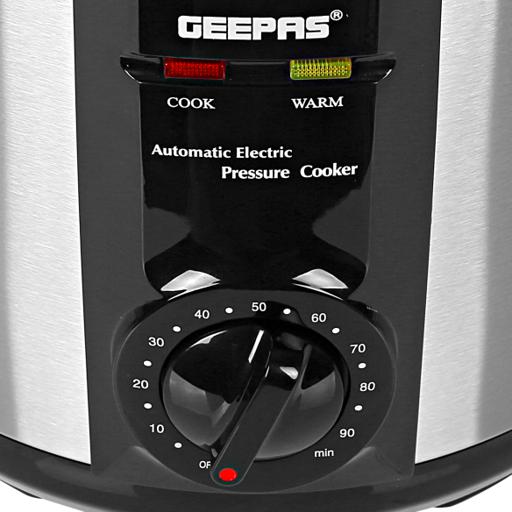 Geepas Electric Pressure Cooker GPC307 | 6L Capacity |  1000–1190W Power | Stainless Steel Durable Body| Non-Stick Inner Pot| Multi Cooking Functions|  Keep Warm Function