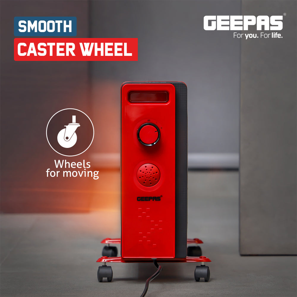 Geepas Quartz Heater GQH9109 | 2 Heat Settings | Adjustable Thermostat | Silent Operation| Instant Heating for Home & Office | Energy Efficient |  2 Years Warranty