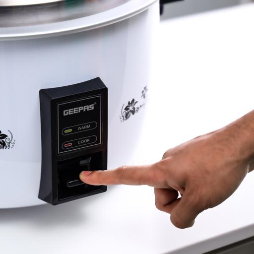 Geepas Commercial Rice Cooker GRC4321 – 4.2L Capacity | 1600W Power| Durable Construction, Includes Cook & Keep Warm Functions |Stainless Steel Lid | 2 Years Warranty
