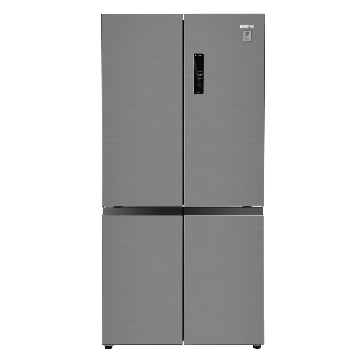 Geepas Side by Side Refrigerator Freezer- GRFM6954XHN/ Multi-Airflow with Interior Light and Unbreakable Glass Shelves/ Large Space and Inverter Compressor with Smart Cooling