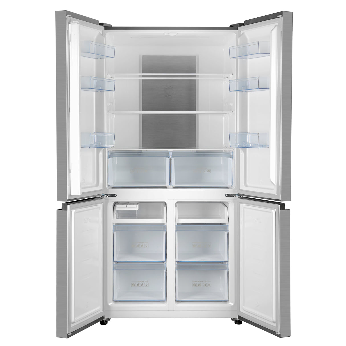 Geepas Side by Side Refrigerator Freezer- GRFM6954XHN/ Multi-Airflow with Interior Light and Unbreakable Glass Shelves/ Large Space and Inverter Compressor with Smart Cooling