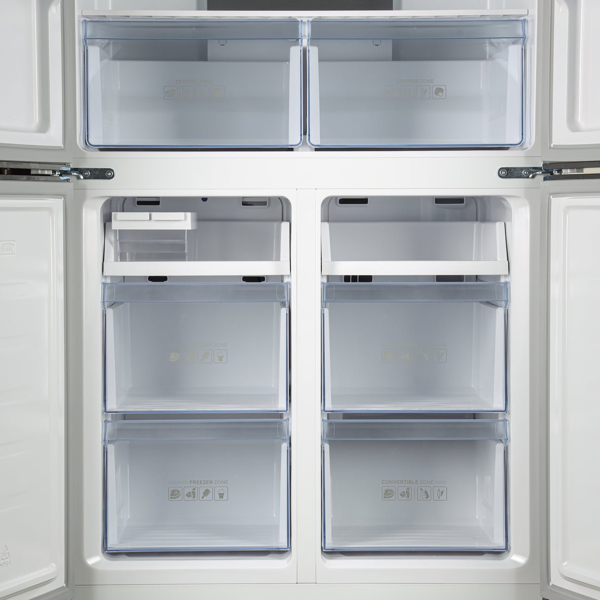 Geepas Side by Side Refrigerator Freezer- GRFM6954XHN/ Multi-Airflow with Interior Light and Unbreakable Glass Shelves/ Large Space and Inverter Compressor with Smart Cooling