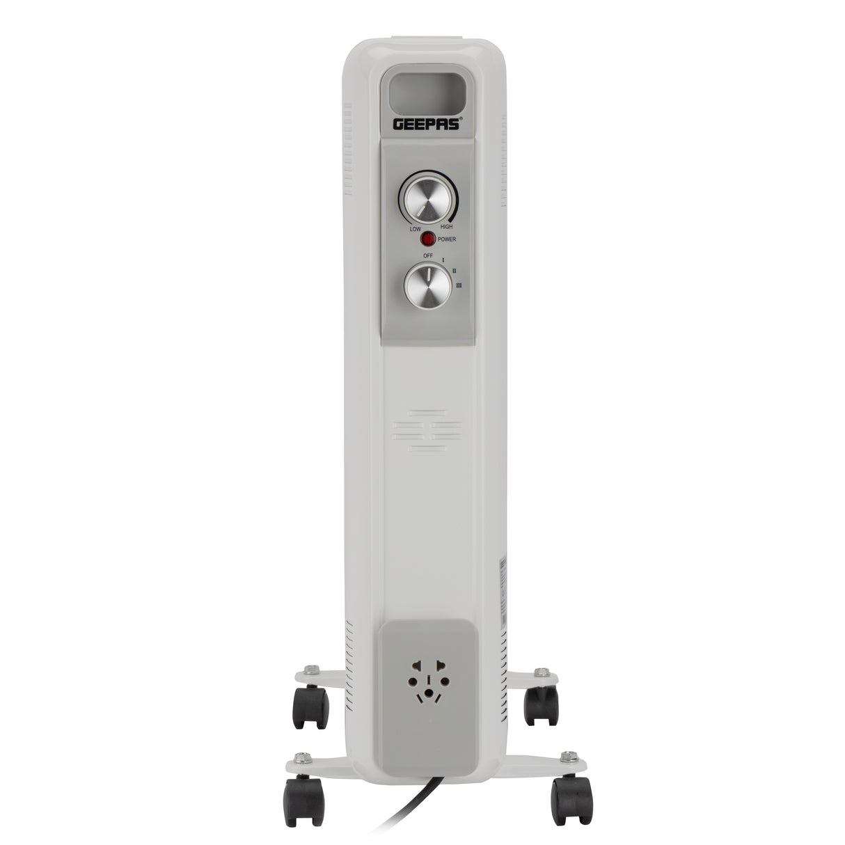 Geepas 13 Fins Oil Filled Radiator Heater- GRH28562/ 1100W, 1500W, 2600W, High Performance with 3 Heating Settings, Adjustable Thermostat/ Overheat Protection