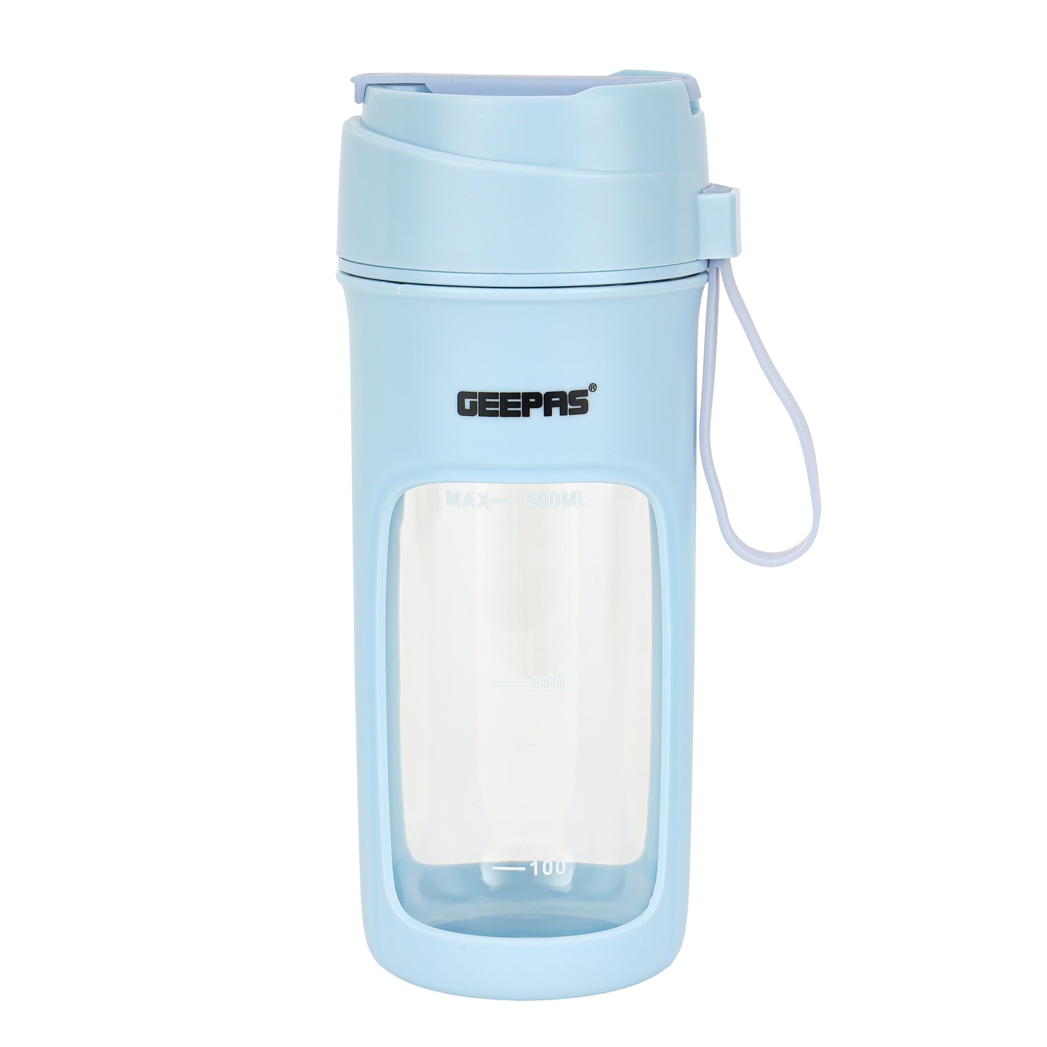 Geepas GSB44073N Rechargeable Portable Blender | 500ml Capacity | 50W | 6 Sharp Stainless Steel Blades | Safety Lock Design | USB Rechargeable Battery | 2-Year Warranty