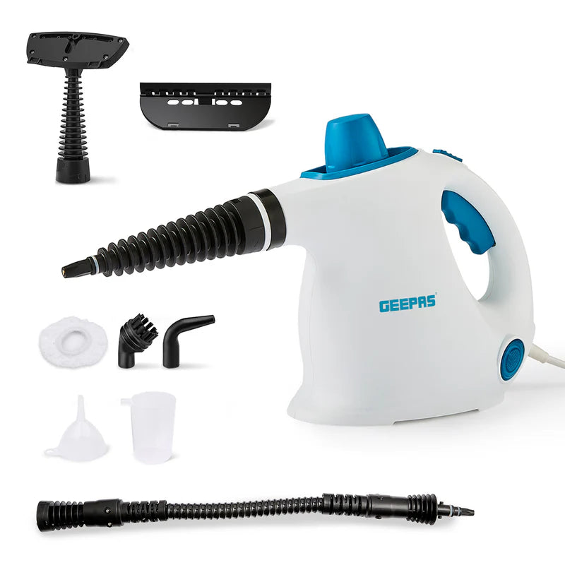 Geepas GSC63064UK Handheld Steam Cleaner | 1050W Powerful Cleaning| 380ml Water Tank| 110°C High Temperature Steam|  9–10 Minutes Continuous Steam| 2 years Warranty