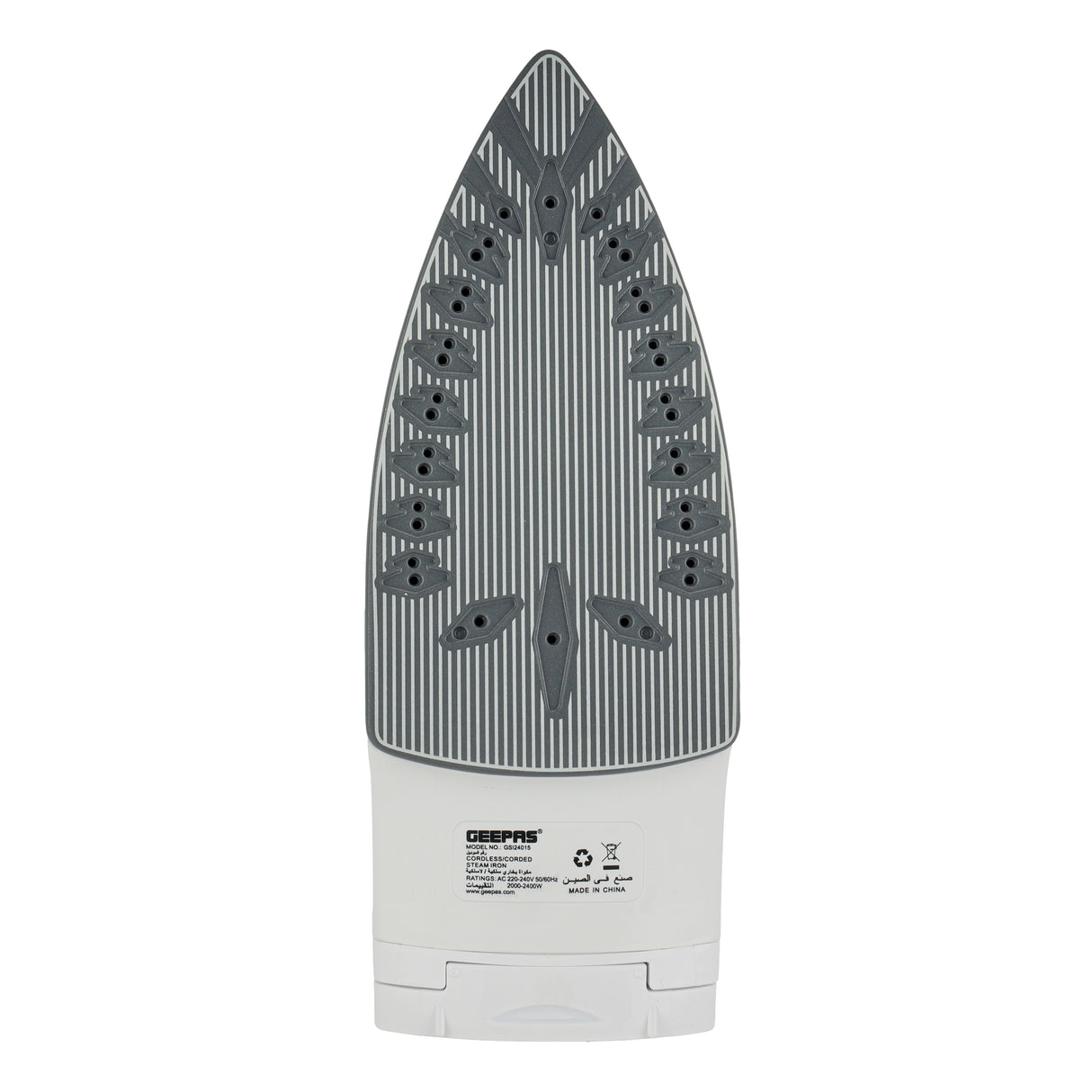 Geepas GSI24015 Cordless/Corded Steam Iron | 2400W Powerful Continuous Steam | Ceramic Soleplate | Self-Cleaning Function | Anti-Drip Protection  | 2 Years Warranty