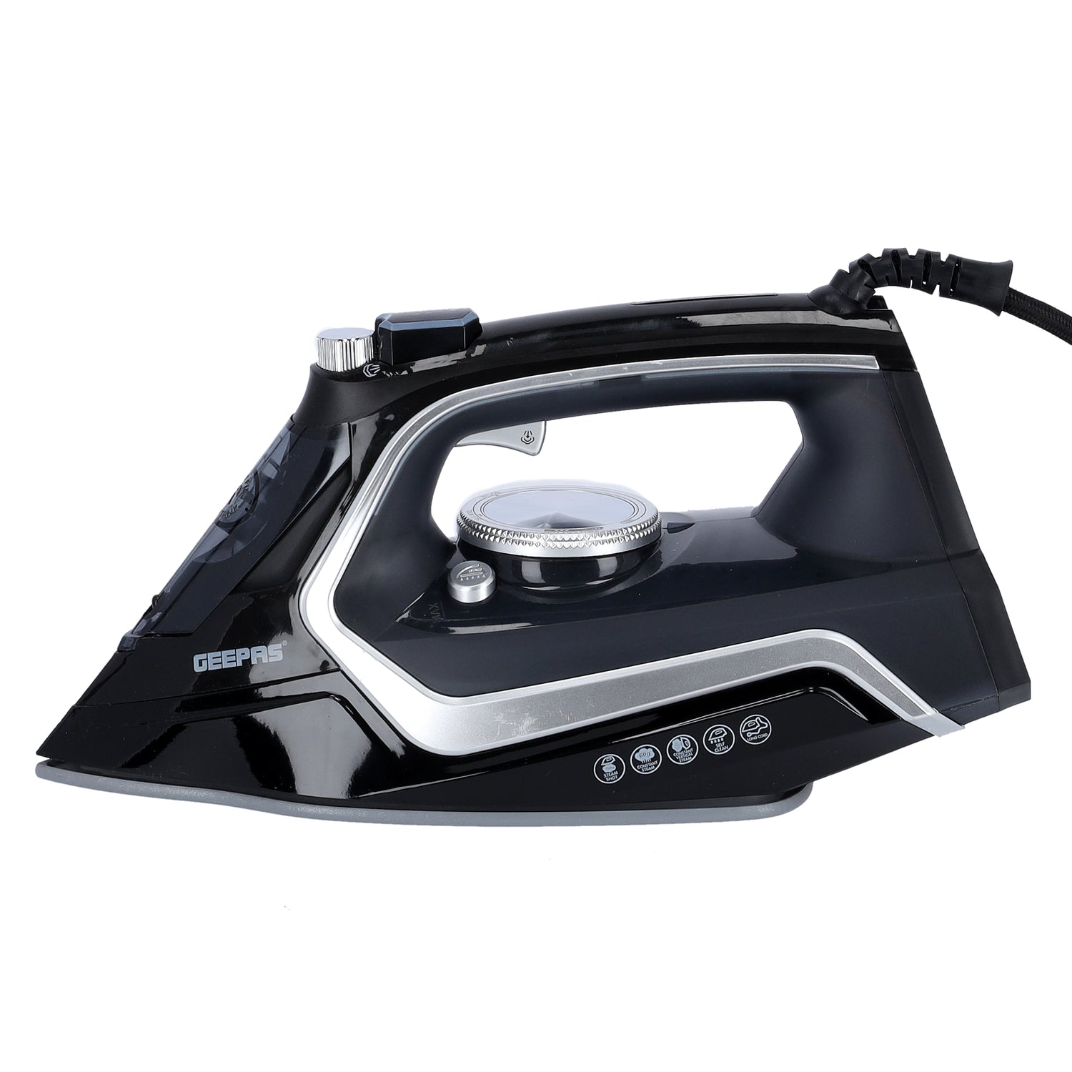 Geepas GSI24024 Ceramic Steam Iron | 2200W Powerful Performance | 260ml Tank | 360° Swivel Cord | 20g/min Steam Output | Self-Cleaning & Temperature Control Iron