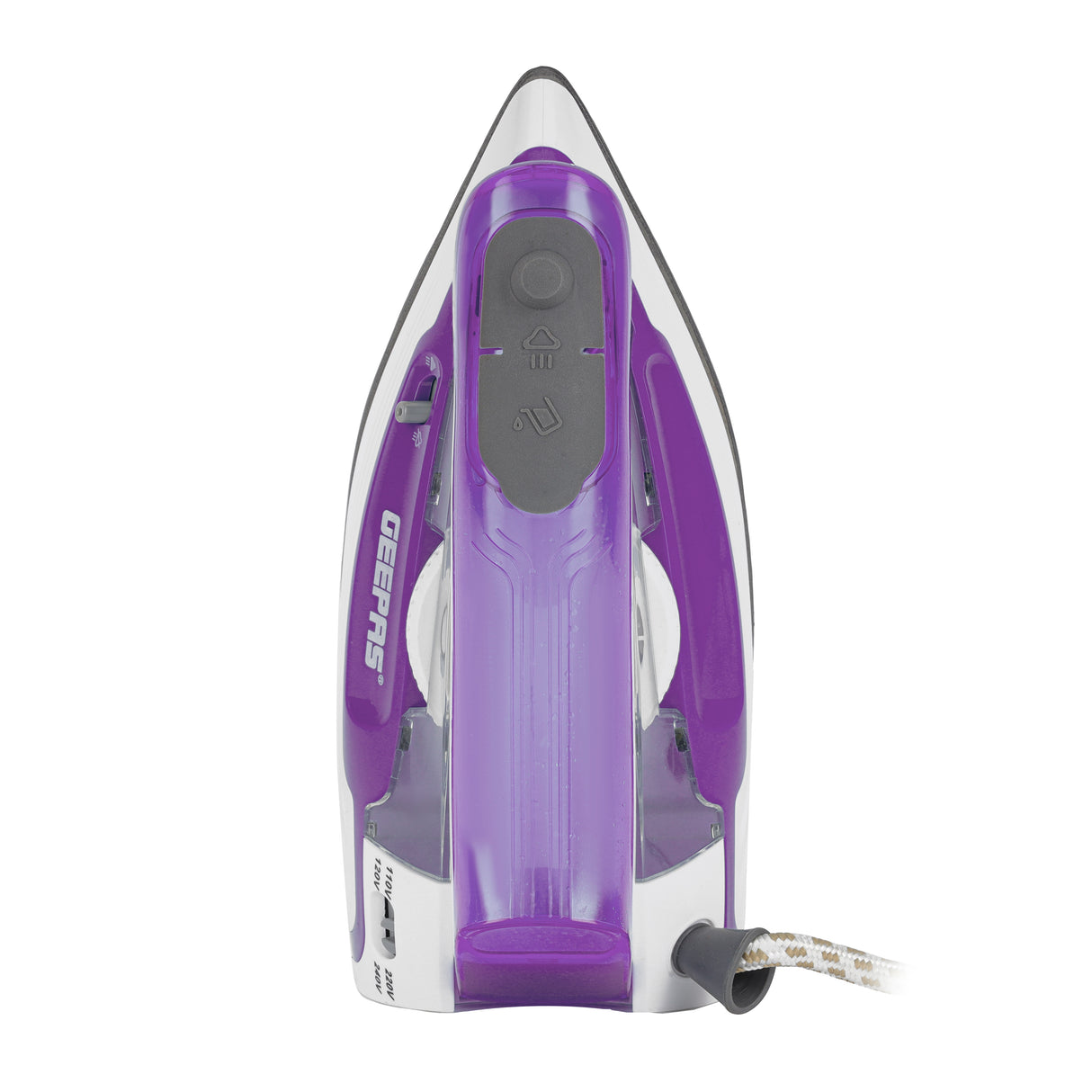 Geepas GSI7805 Travel Steam Iron | 1100W Portable Steam Iron |  Foldable Handle|  Teflon Soleplate|  Variable Steam & Burst Function | Fast Preheating|  2 Years Warranty