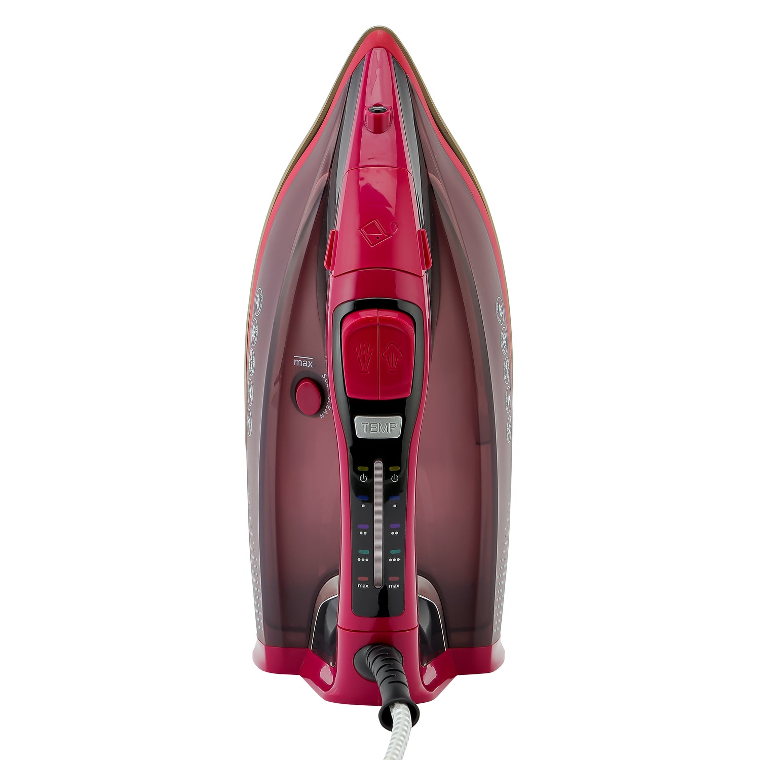 Geepas GSI7813 Digital Steam Iron | 2400W Ceramic Soleplate Iron with Auto Shut Off| Spray| Burst & Steam Function| Anti-Drip| Anti-Calc| 350ml Tank| 2 Years Warranty