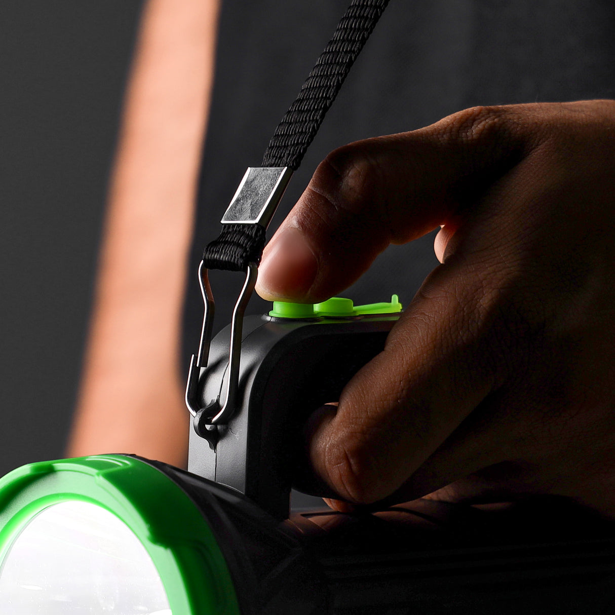 Geepas Rechargeable Search Light GSL5575 | Long-Lasting LED Spotlight with 15H Backup, 2x1200mAh Lithium Battery, Durable Body, Ergonomic Handle & Type-C Charging