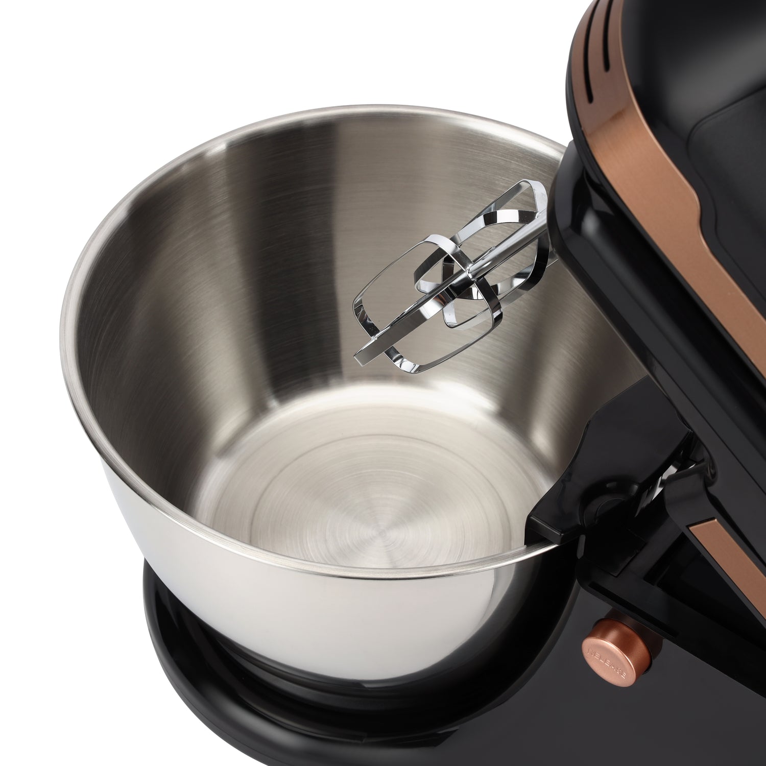 Geepas Stand Mixer GSM43033, 500W powerful motor with 4.5L stainless steel bowl, 5 speed + turbo, includes dough hook, beater & whisk, black & silver, 2-year warranty