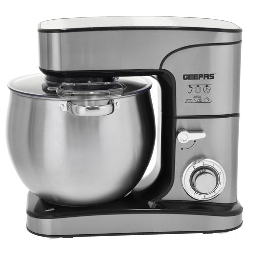 Geepas Kitchen Machine GSM43042 | 2000W Powerful Stand Mixer| 12L Stainless Steel Bowl| 6 Speed Control with Pulse| Safety Lock| LED Indicator| 2 Years Warranty