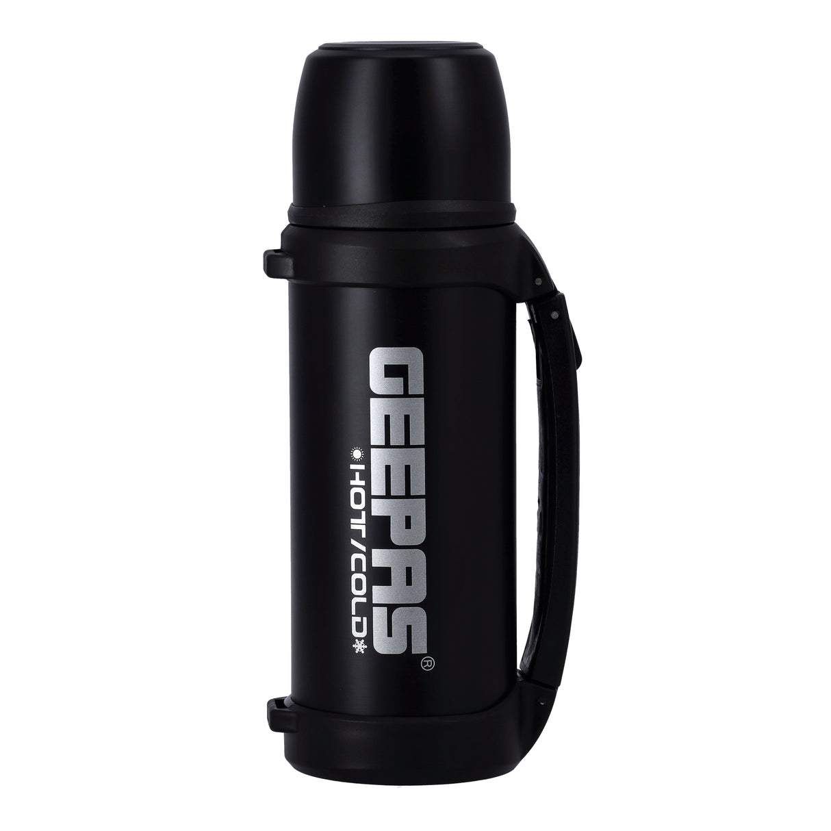 Geepas GSVB4111  Stainless Steel Vacuum Bottle | 1.5L Capacity| Hot & Cold Insulation up to 24 Hours | 18/8 Steel & Copper Coating | Leak-Proof Design | 2 Year Warranty