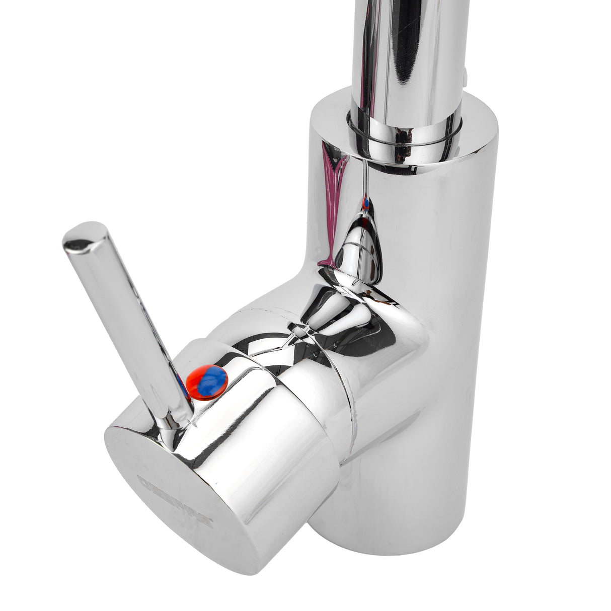 Geepas Single Lever Sink Mixer- GSW61010 | Brass Deck Mounted Kitchen Tap | Solid Metal Handle, 35 Ceramic Cartridge, Leak-Proof & 360° Swivel Spout | 5Year Warranty