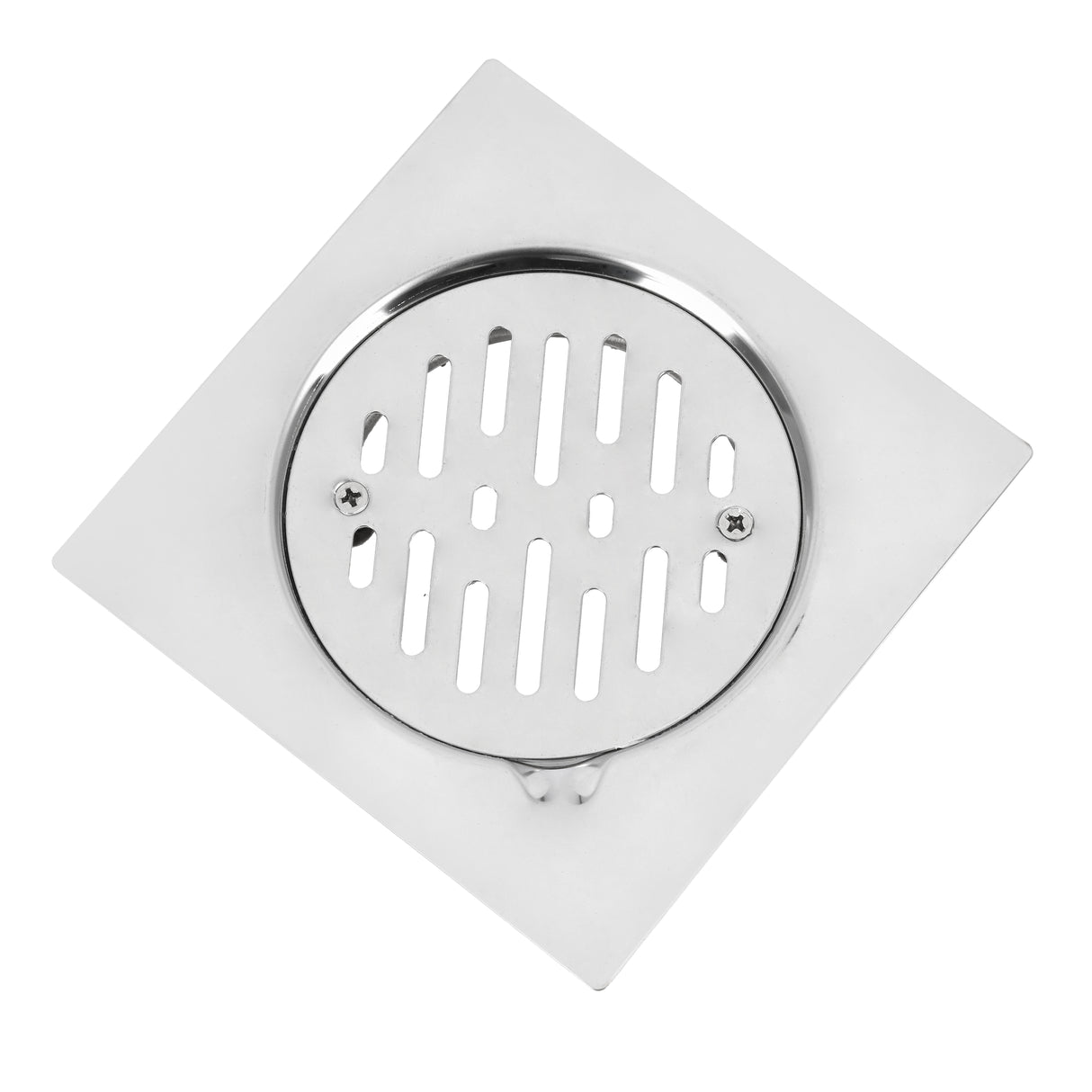 Geepas Round Floor Drain- GSW61115| High-Quality Stainless Steel Drain with Lid| Waste Water Drain for Bathroom, Kitchen| 150X150 MM| 20 Years Warranty| Silver