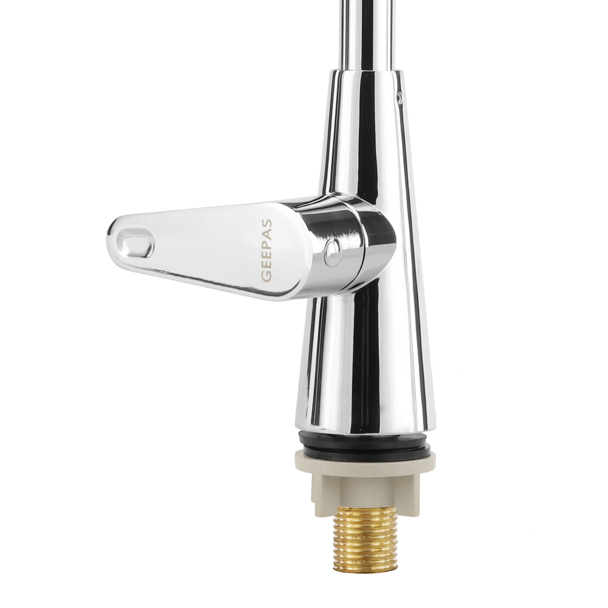 Geepas Deck Mounted Sink Tap GSW61136 | Single Hole Mounted Tap for Kitchen & Bathroom, Chrome Finish, Durable Quarter Turn Cartridge, Leak-Proof, 360° Swivel Spout