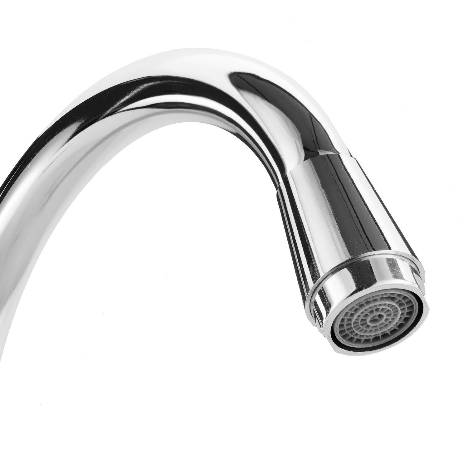 Geepas Deck Mounted Sink Tap GSW61136 | Single Hole Mounted Tap for Kitchen & Bathroom, Chrome Finish, Durable Quarter Turn Cartridge, Leak-Proof, 360° Swivel Spout