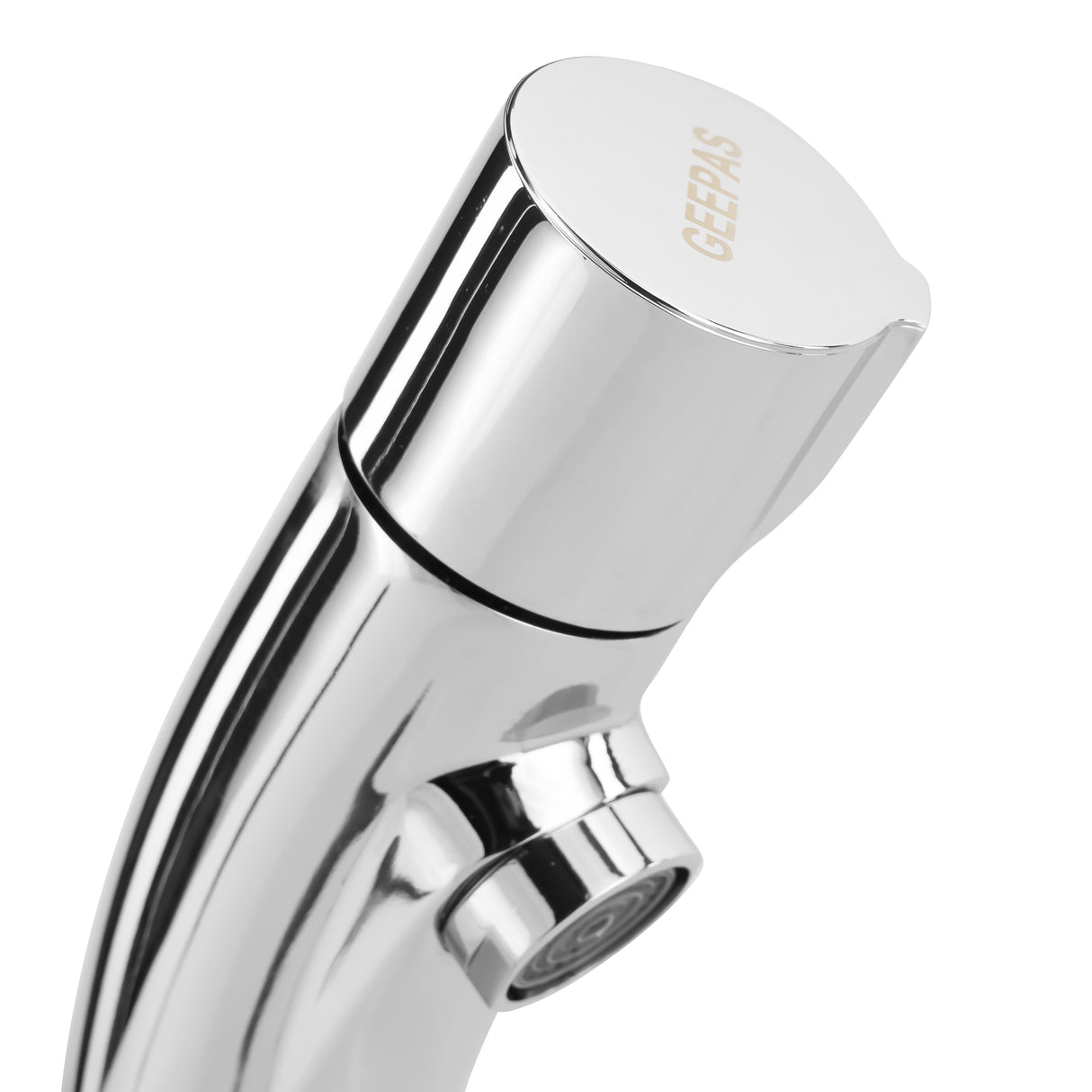 Geepas Deck Mounted Sink Tap- GSW61141| Quality Solid Brass Construction| Solid Metal Lever Knob with Chrome Finish| Turn Ceramic Brass Cartridge, Durable|1-Year Warranty