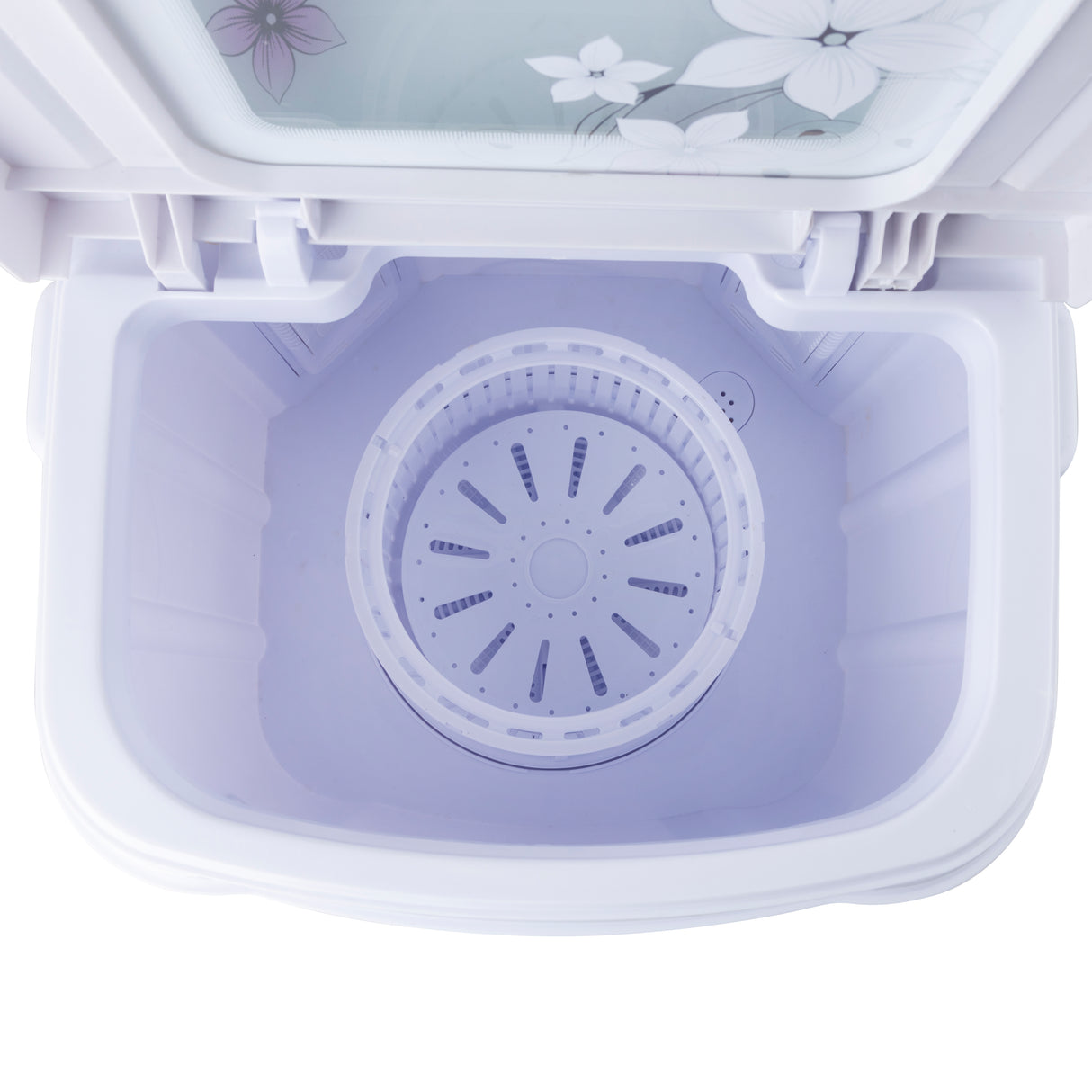 Geepas GSWM18040 Semi Automatic Washing Machine | 3.5kg Capacity| 250W Wash Power| Tempered Glass Cover | 2-in-1 Wash & Spin Function | High Spin Speed|  1-Year Warranty