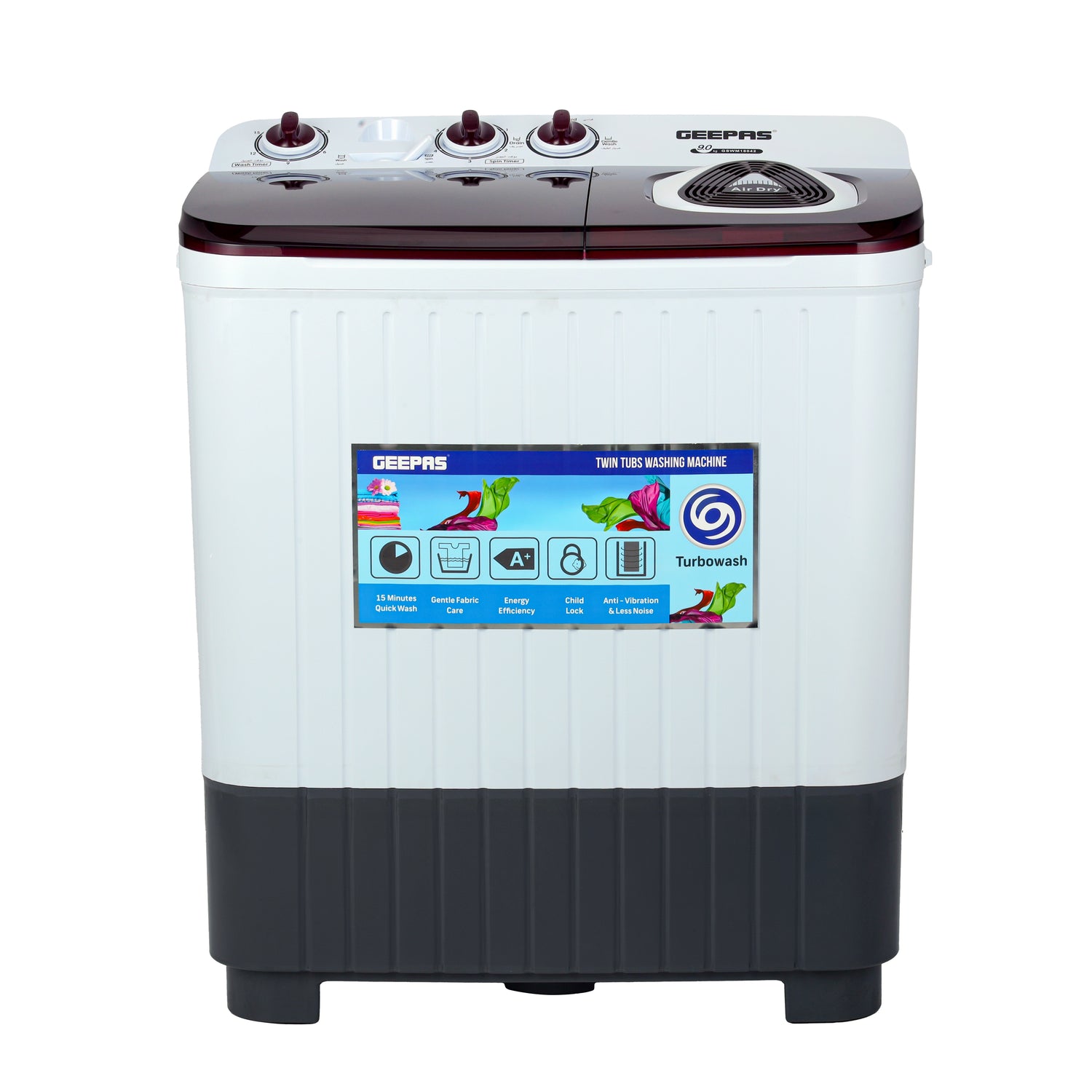 Geepas 9kg Twin Tub Washing Machine – GSWM18042