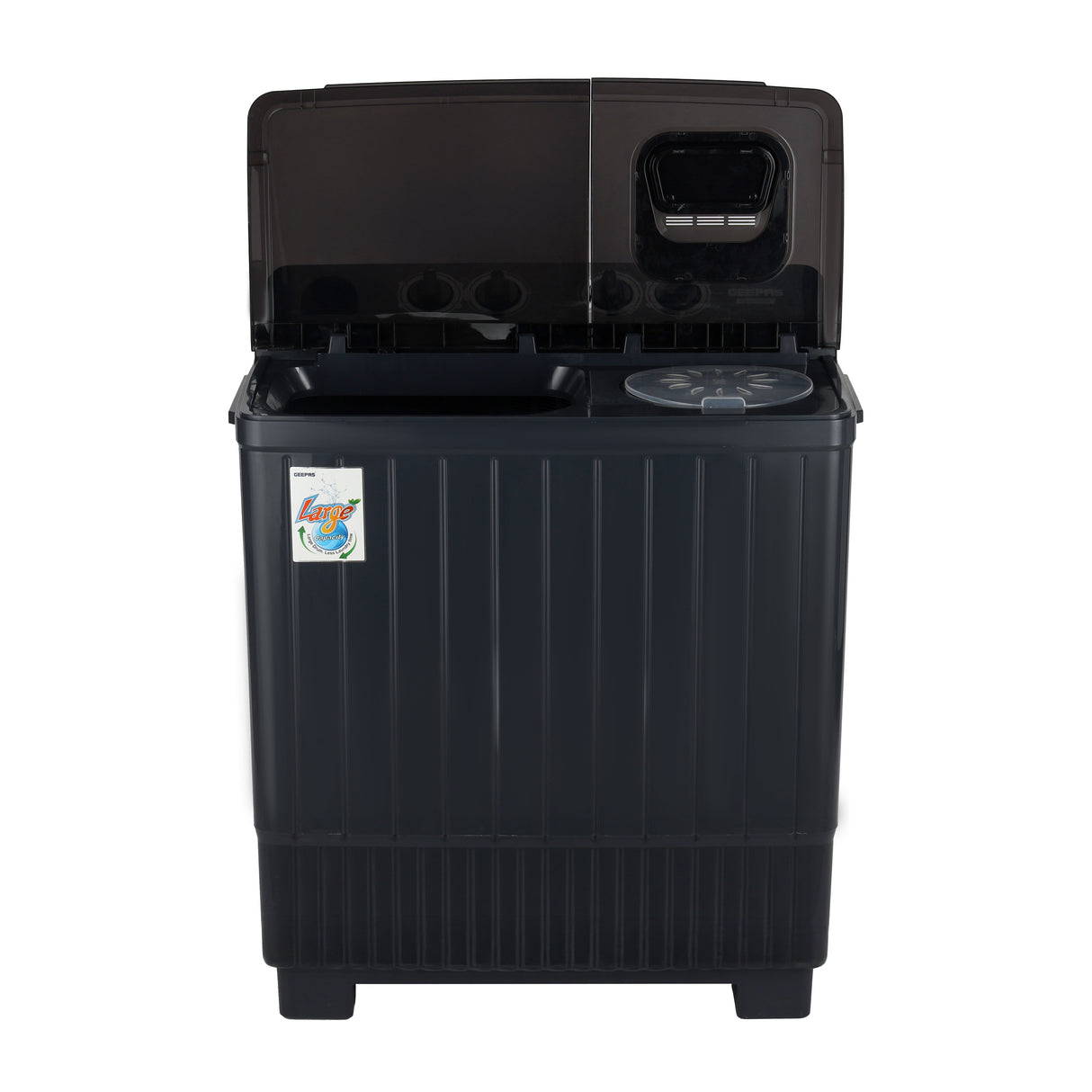 Geepas Twin Tub Washing Machine- GSWM18054/ Semi-Automatic, Equipped with Big Pulsator and Spin Dry/ Efficient Performance and Classic Design/ Perfect for Home, Apartments