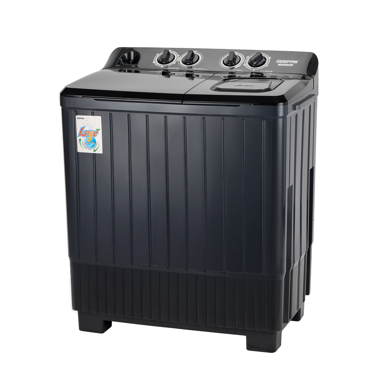 Geepas Twin Tub Washing Machine- GSWM18054/ Semi-Automatic, Equipped with Big Pulsator and Spin Dry/ Efficient Performance and Classic Design/ Perfect for Home, Apartments