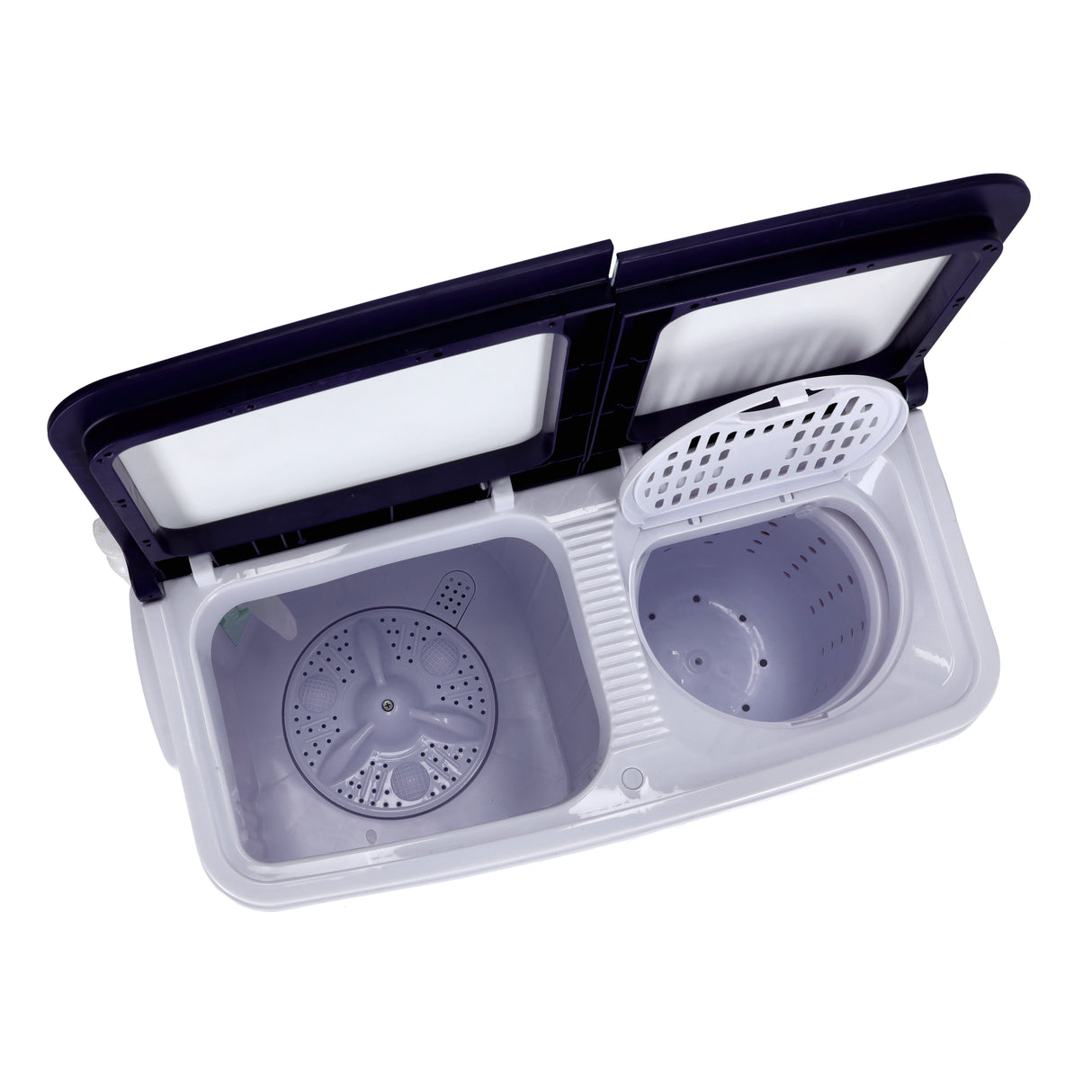 Geepas GSWM6473-3.5K Semi Automatic Mini Washing Machine | 3.5kg Wash / 1kg Spin Capacity |  360W Motor |  Tempered Glass Cover | Dual Water Inlet & Modern Design