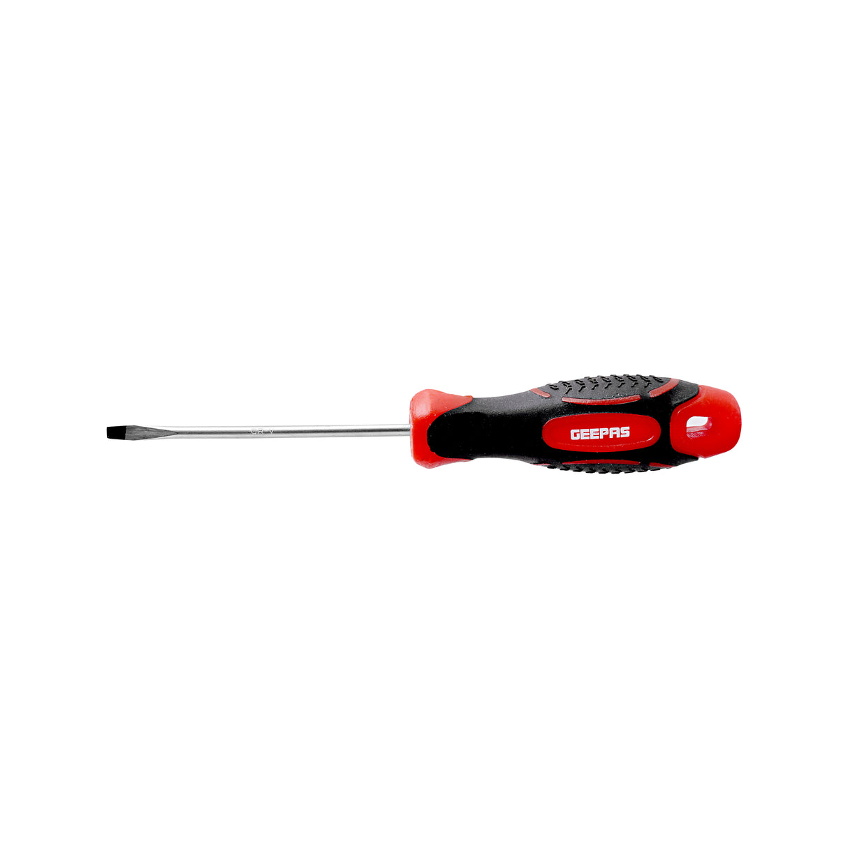 Geepas Precision Screwdriver - Slotted Screwdriver with Soft Grip Rubber Insulated Ergonomic Handle - CR-V Build, Magnetic Tip and Hanging Hole for Easy Carry - Bicolored Red/Black - (SL 3x100mm)