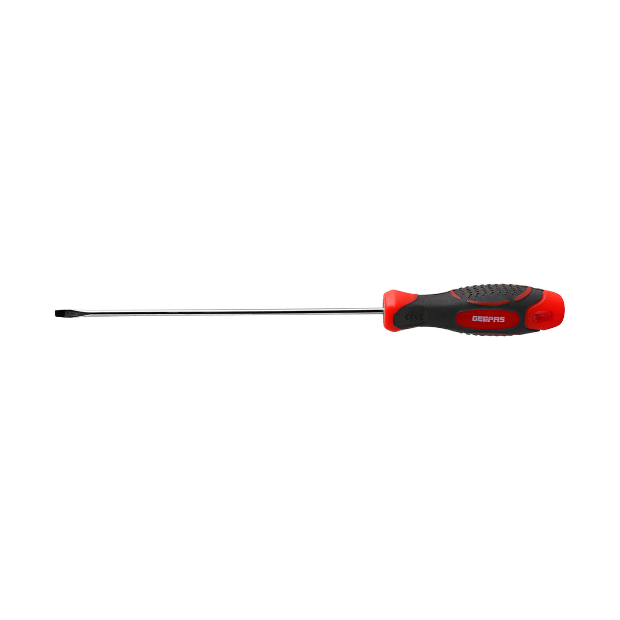Geepas Precision Screwdriver - Slotted Screwdriver with Soft Grip Rubber Insulated Ergonomic Handle - CR-V Build, Magnetic Tip and Hanging Hole for Easy Carry - Bicolored Red/Black - (SL 3x150mm)