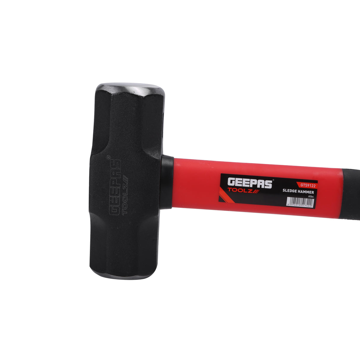 Geepas GT59122 Sledge Hammer Fibre Handle Carbon Steel Head | Drop Forged Head | Long Handle | Ideal for Carpenters, Site Workers & DIYers