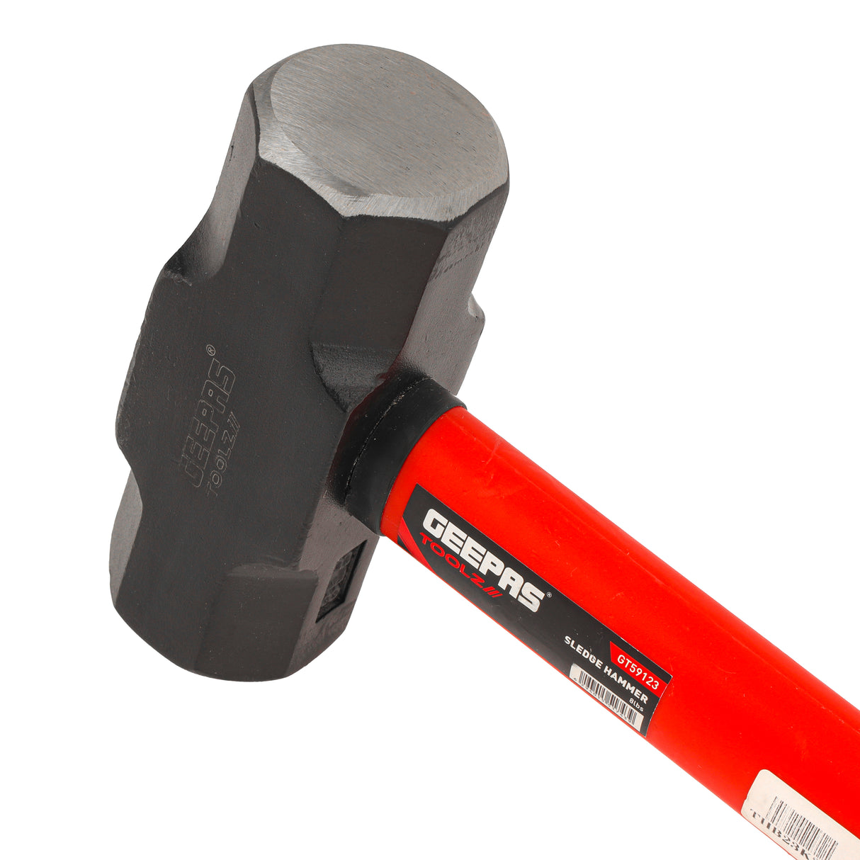 Geepas GT59123 Sledge Hammer | Fibre Handle | Carbon Steel Drop Forged Head | Long Handle | Ideal for Carpenters, Site Workers & DIYers