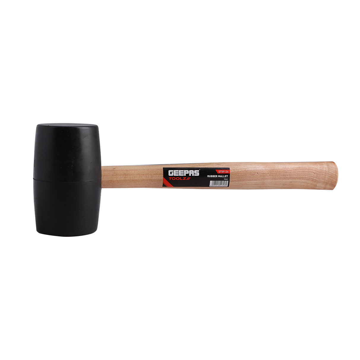 Geepas Rubber Mallet with Wooden Handle 24Oz - Hardwood Shaft Rubber Mallet Double-Face Hammer with Soft/Hard Tips | Ideal for woodworking, cabinet and furniture making, auto body and metal fabrication