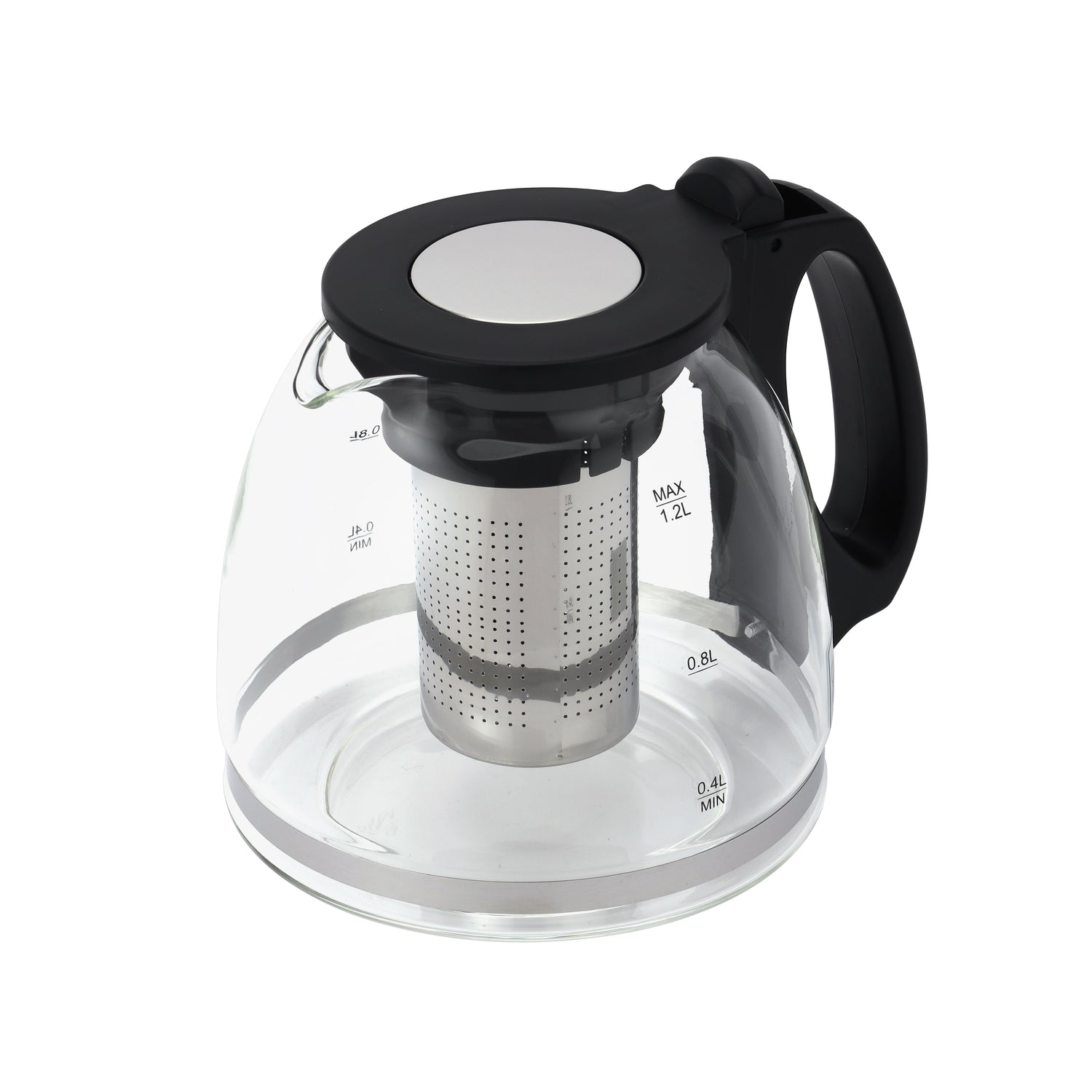 Geepas Borosilicate Glass Digital Tea Maker- GTM38065/ 1.8 L and 1.2 L, Touch Screen Control, 60W for Fast Boiling/  2 Years Warranty, Silver and Black