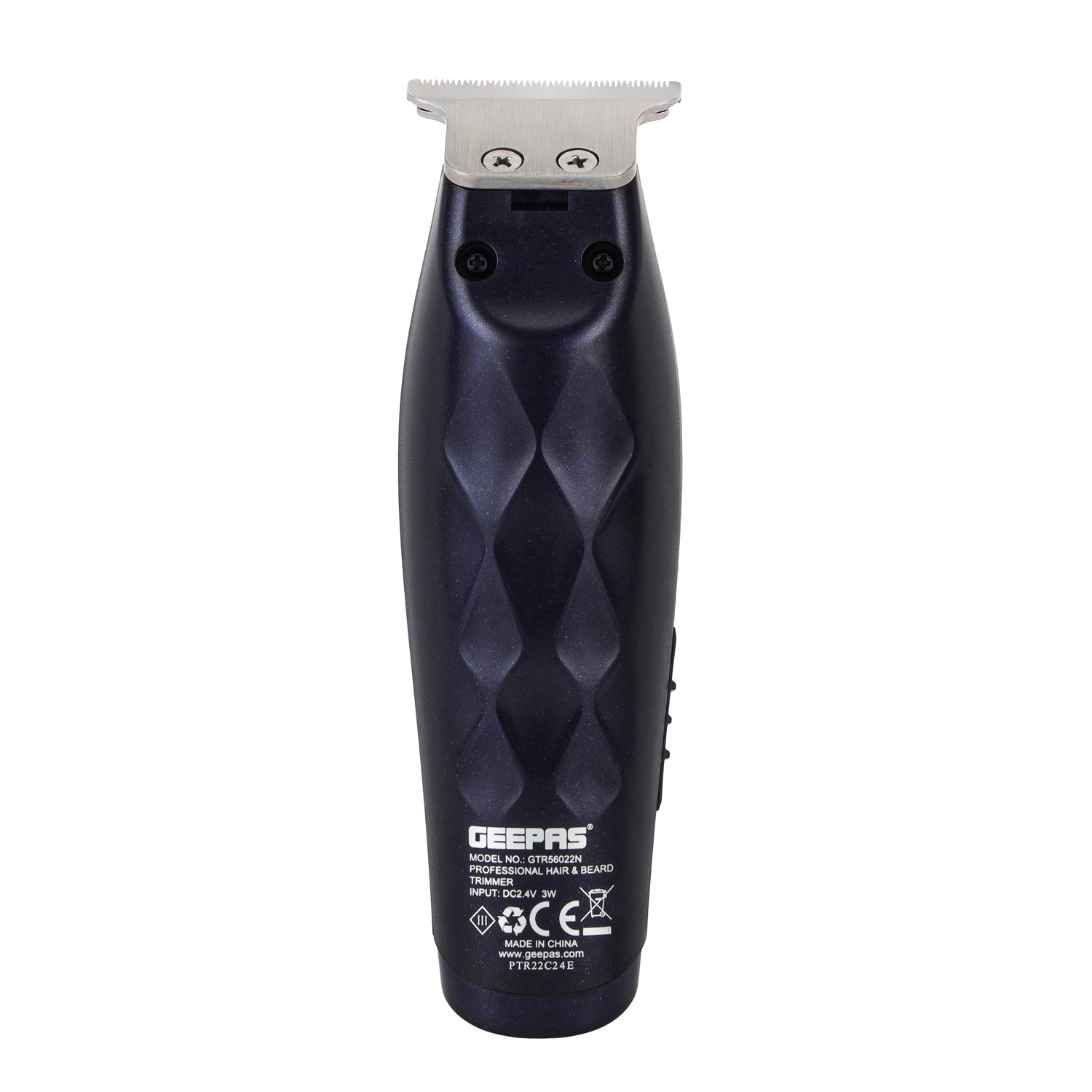 Geepas GTR56022 Professional Hair & Beard Trimmer | 60 Min Use, Zero Overlap Blades | Corded & Cordless, Low Noise, USB/DC Adaptor, Accessories | 2 Years Warranty