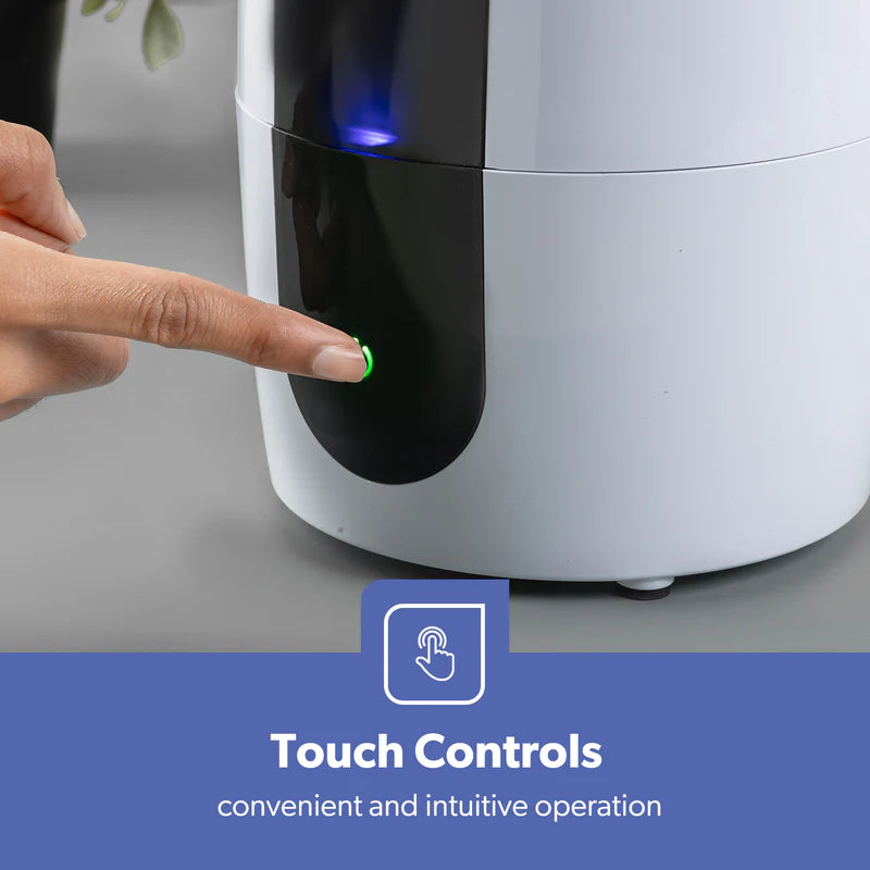 Geepas Ultrasonic Humidifier- GUH63072UK/ 2.6 L Water Tank, Touch Panel Control/ Cool Mist Operation, 360° Rotatable Nozzle/ Multiple Functions/ 2 Years Warranty, White