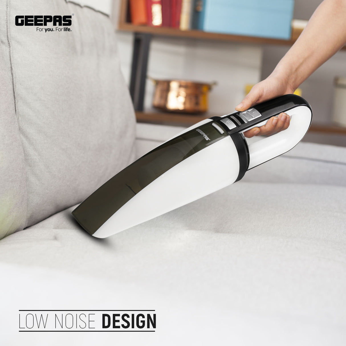Geepas GVC19015UK Wet & Dry Handheld Vacuum Cleaner | 11.1V 2000mAh Lithium Battery| 3.5KPA Suction Power | Double Layer Cloth Filter | Low Noise | 2 Years Warranty