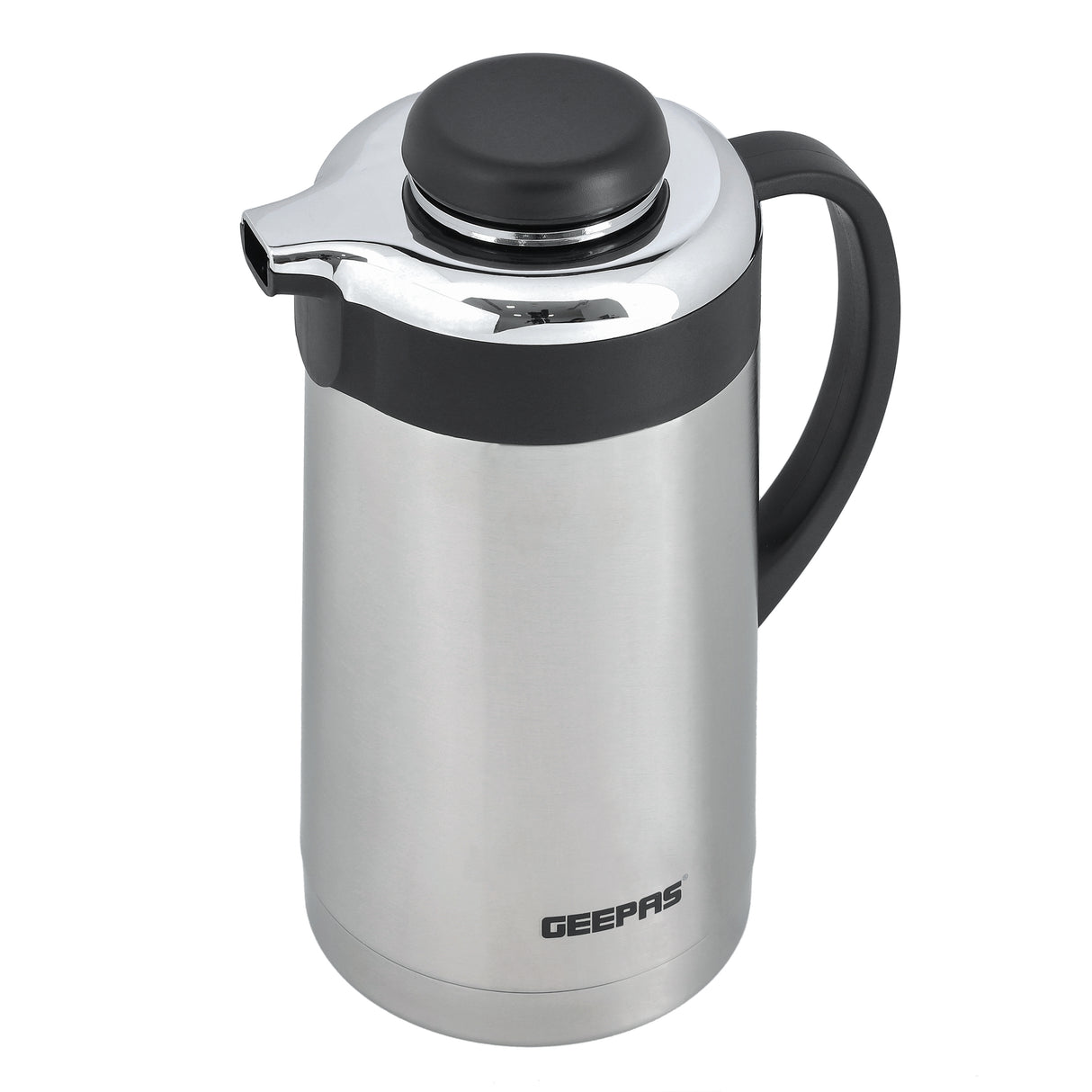 Geepas GVF27017 Stainless Steel Vacuum Flask| 1.6L| Double Wall Insulated Thermos Bottle | Keeps Beverages Hot & Cold for up to 24 Hours | Leak-Proof| 2 Years Warranty