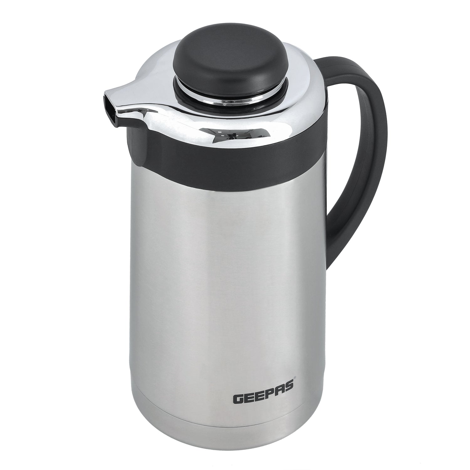 Geepas GVF27017 Stainless Steel Vacuum Flask| 1.6L| Double Wall Insulated Thermos Bottle | Keeps Beverages Hot & Cold for up to 24 Hours | Leak-Proof| 2 Years Warranty