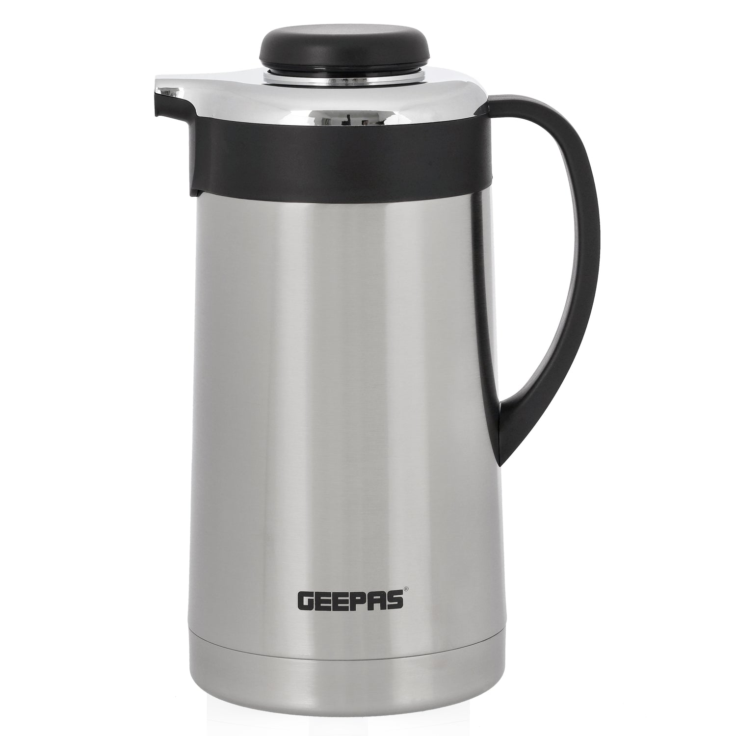 Geepas GVF27018 Stainless Steel Vacuum Flask| 1.9L Capacity |Double Wall Insulated Thermos | Keeps Beverages Hot & Cold up to 24 Hours | Durable Design | 2 Years Warranty