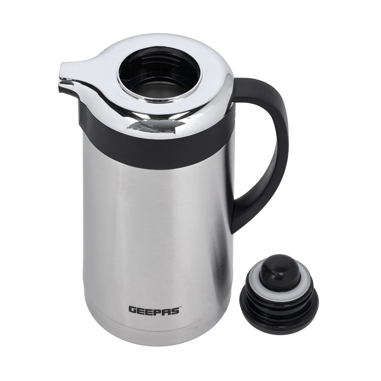 Geepas GVF27018 Stainless Steel Vacuum Flask| 1.9L Capacity |Double Wall Insulated Thermos | Keeps Beverages Hot & Cold up to 24 Hours | Durable Design | 2 Years Warranty